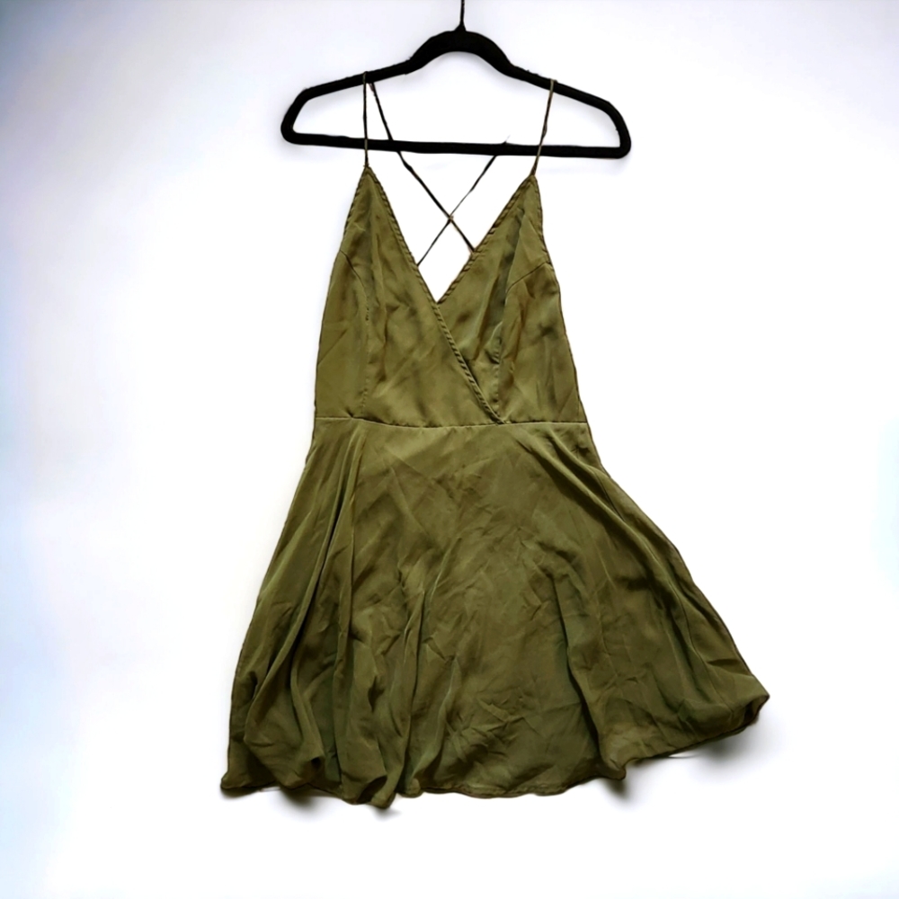 ~Last Chance~ NWOT Cami Wrap Mini Dress with Lace Up Back